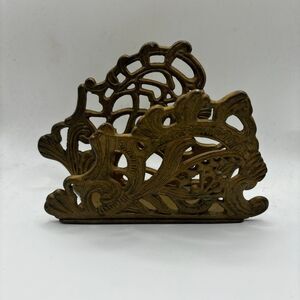 Vintage Brass Letter/Napkin Holder Teleflora